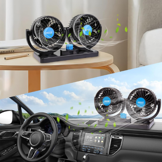 VENTILADOR DOBLE PARA AUTO: Viaja sin calor 🌬️