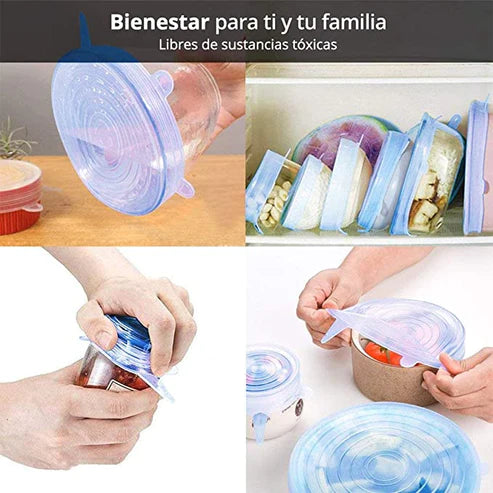 Tapas de silicona reutilizables