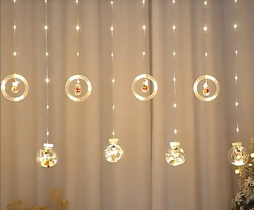 Cadena de luces Navideñas con dibujos de Papa Noel