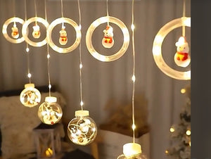 Cadena de luces Navideñas con dibujos de Papa Noel